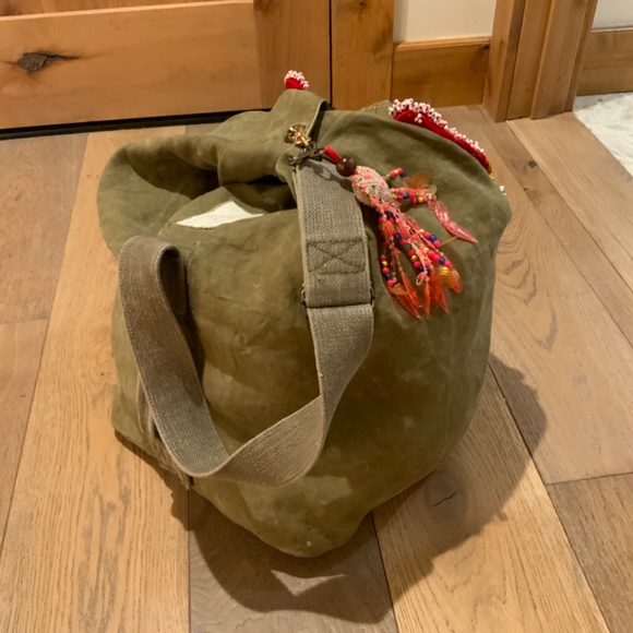 Tricia Fix Bags Tricia Fix X Free People Beaded Vintage Military